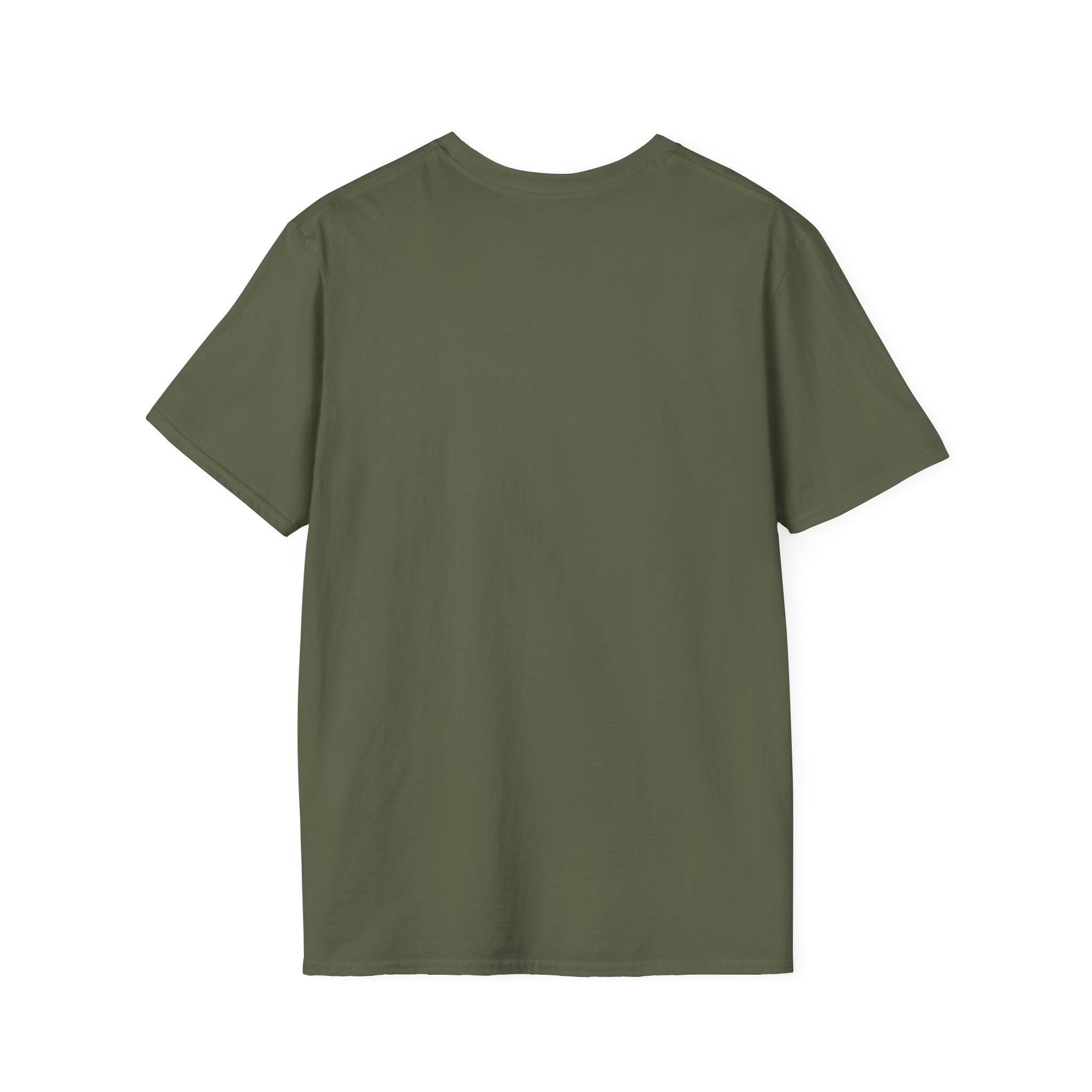 Military Green crewneck Dad joke T-shirt, plain front