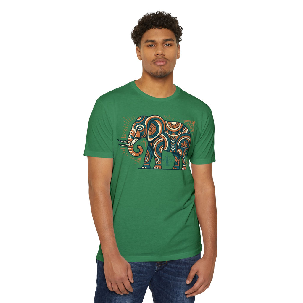 Elephant T-Shirt Boho Tribal Paisley Pattern Graphic Tee Elephant Lover Gift Nature Art Tee