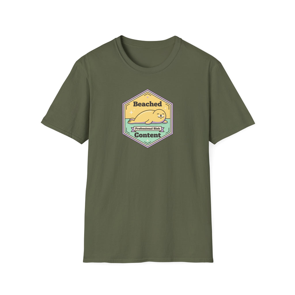 Beached Content seal badge T-Shirt | Cute beach seal design