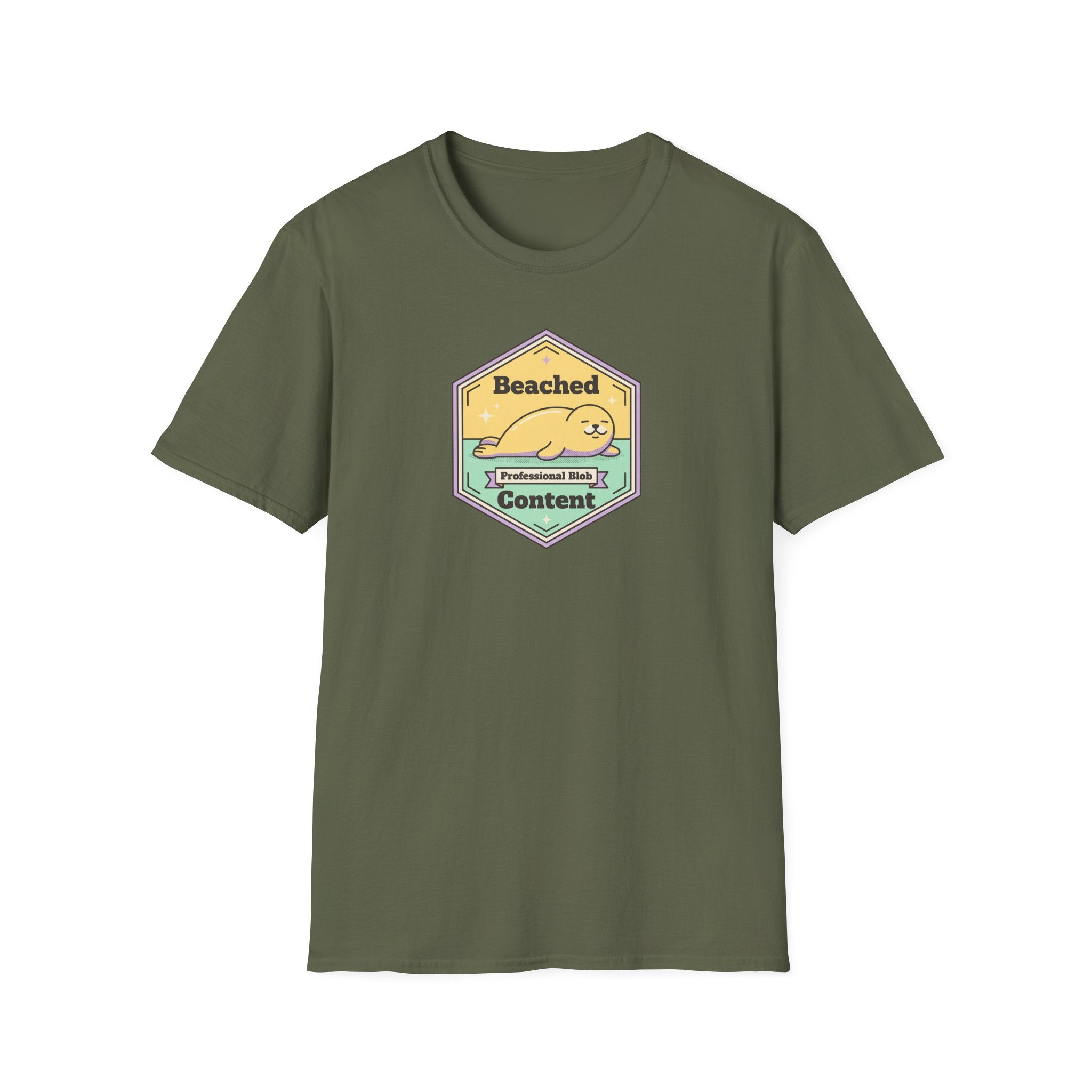 Beached Content seal badge T-Shirt | Cute beach seal design