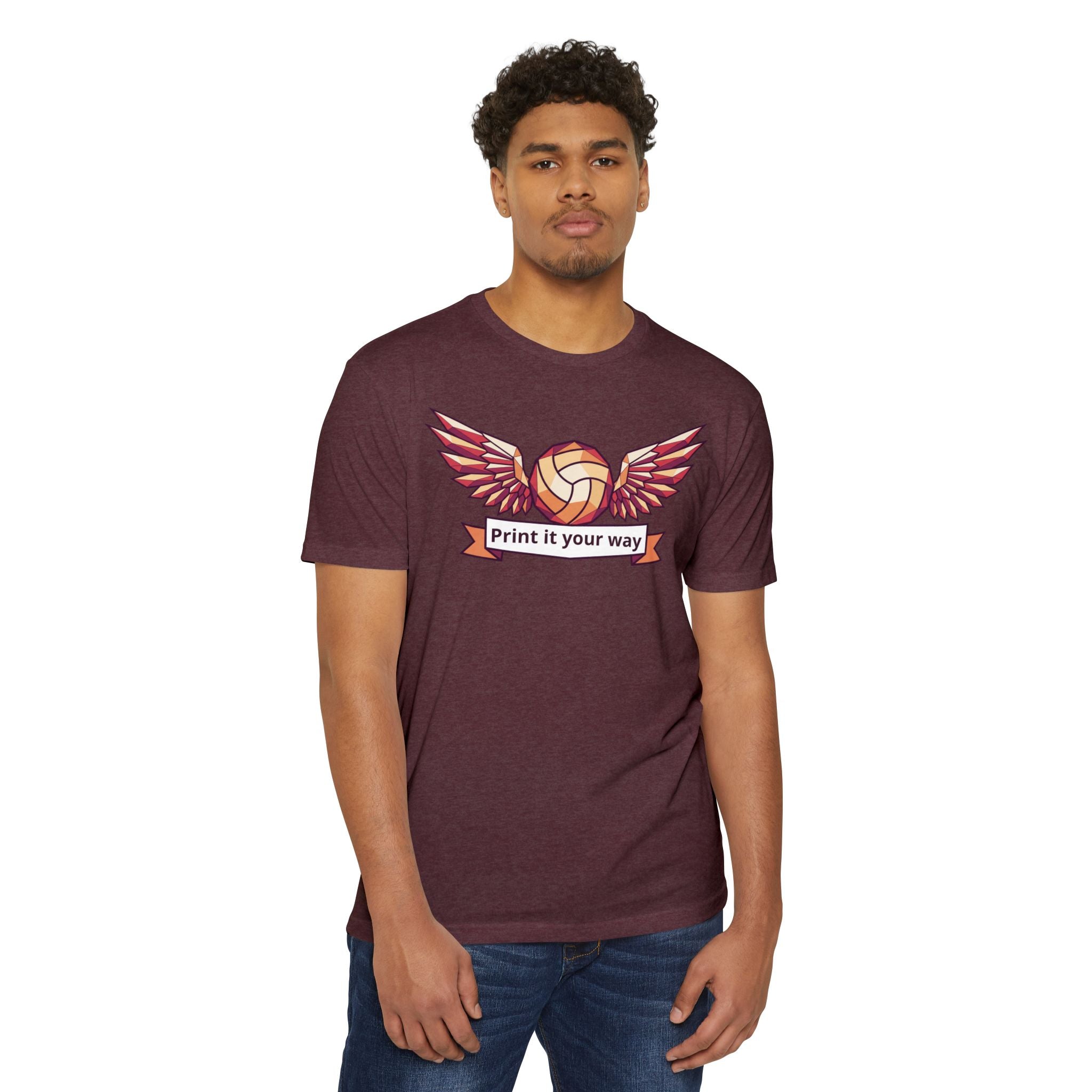 Custom Volleyball T-Shirt Personalized Winged Volleyball Banner Tee Add Your Name or Team Gift Unisex