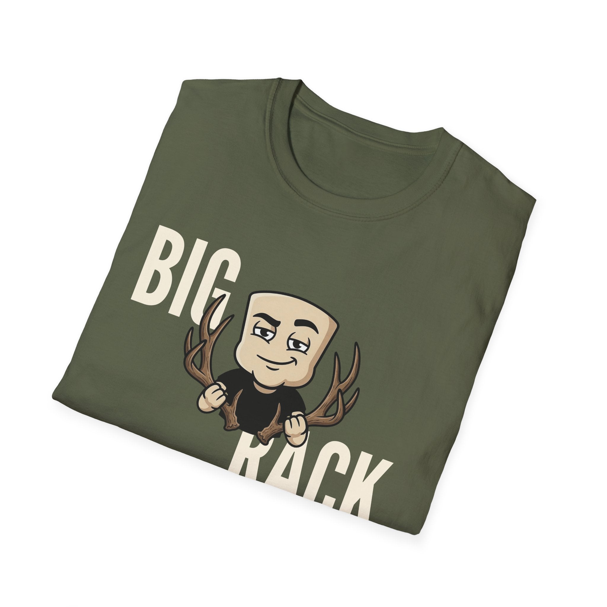 Big Rack T-Shirt, Funny Deer Hunting Tee, Buck Antler Hunter Gift Shirt, Sarcastic Outdoorsman Humor Tee for Men & Women