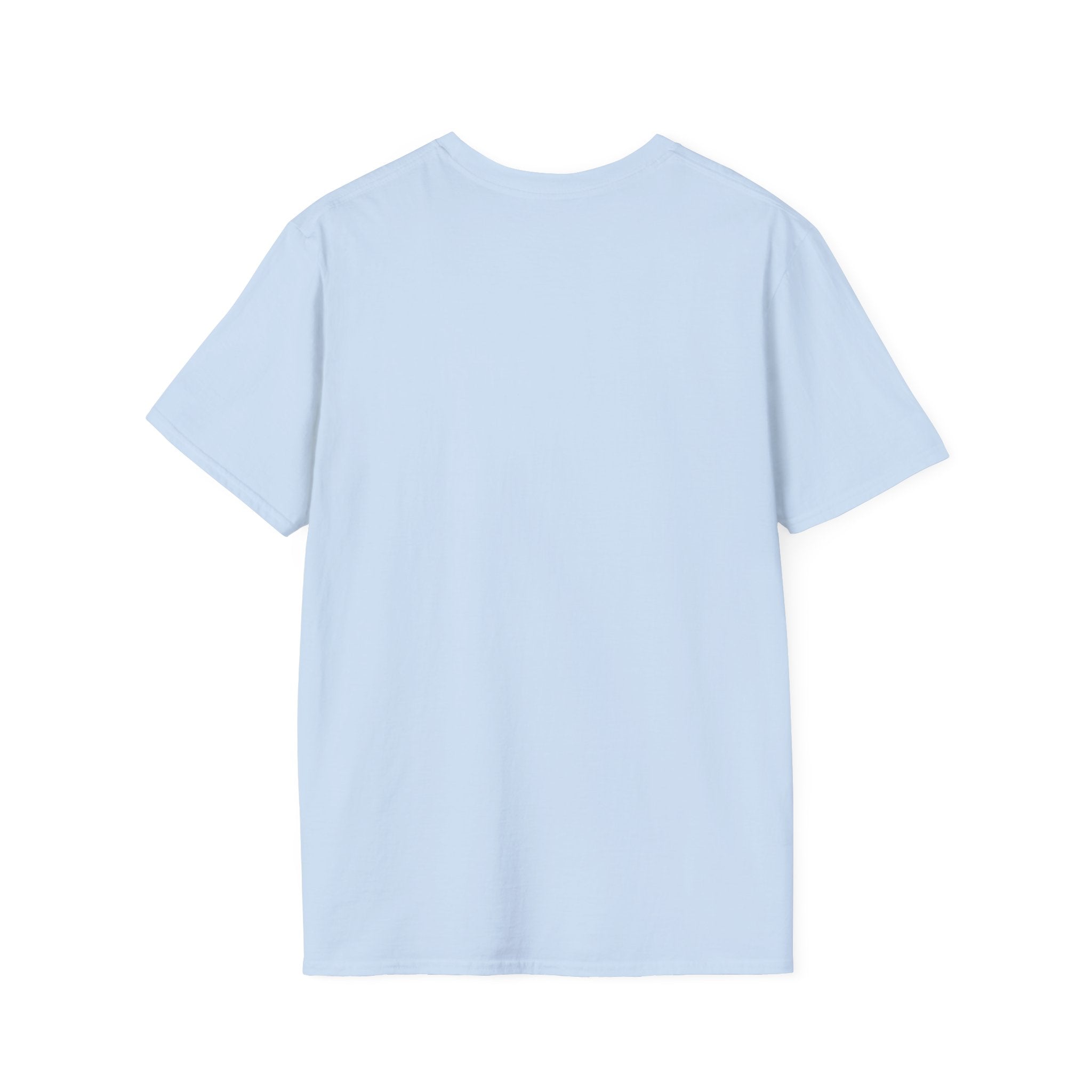 Light blue T-shirt, plain front, crew neck