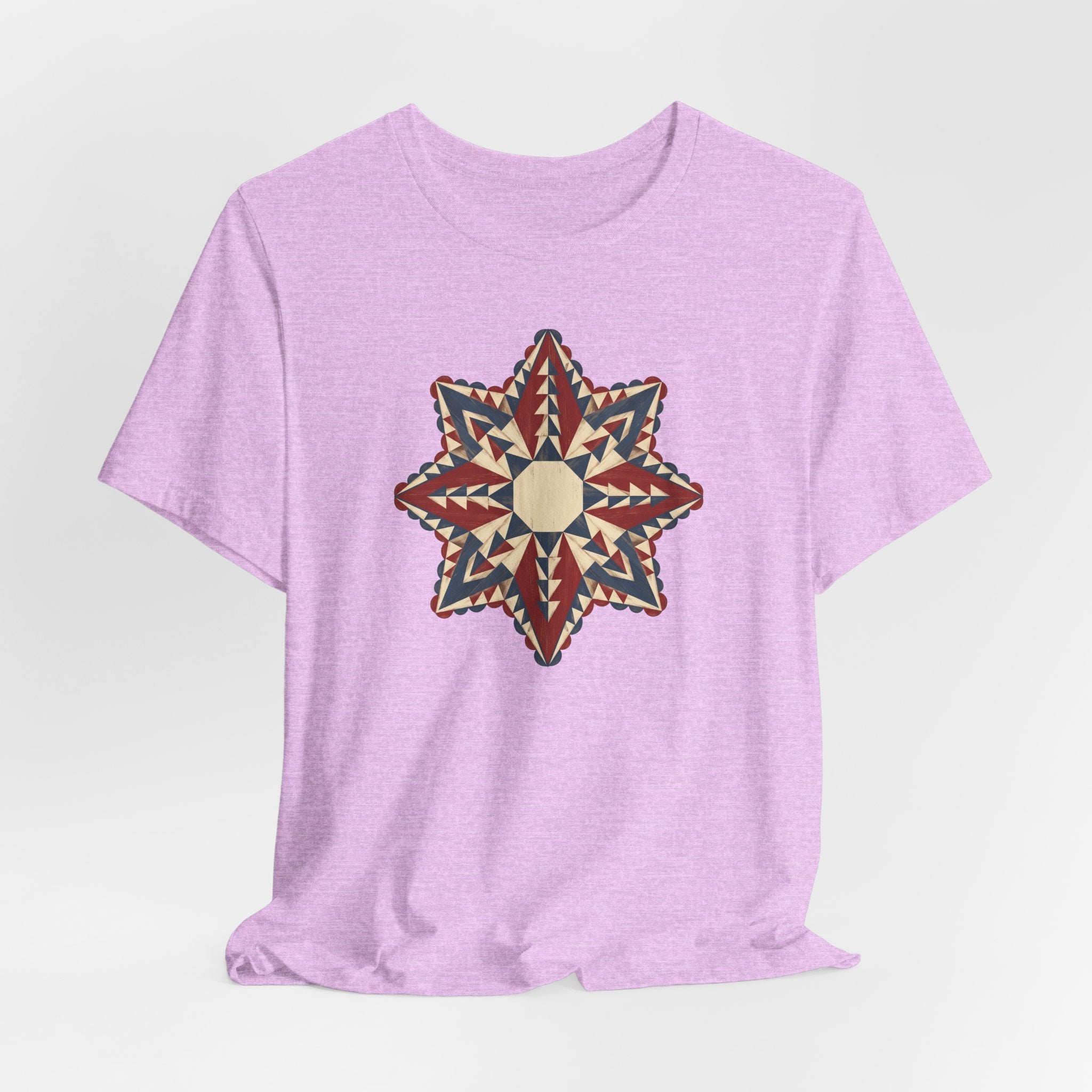 Southwestern Star Mandala Graphic Tee | Geometric Aztec Compass Boho Folk Art T-Shirt