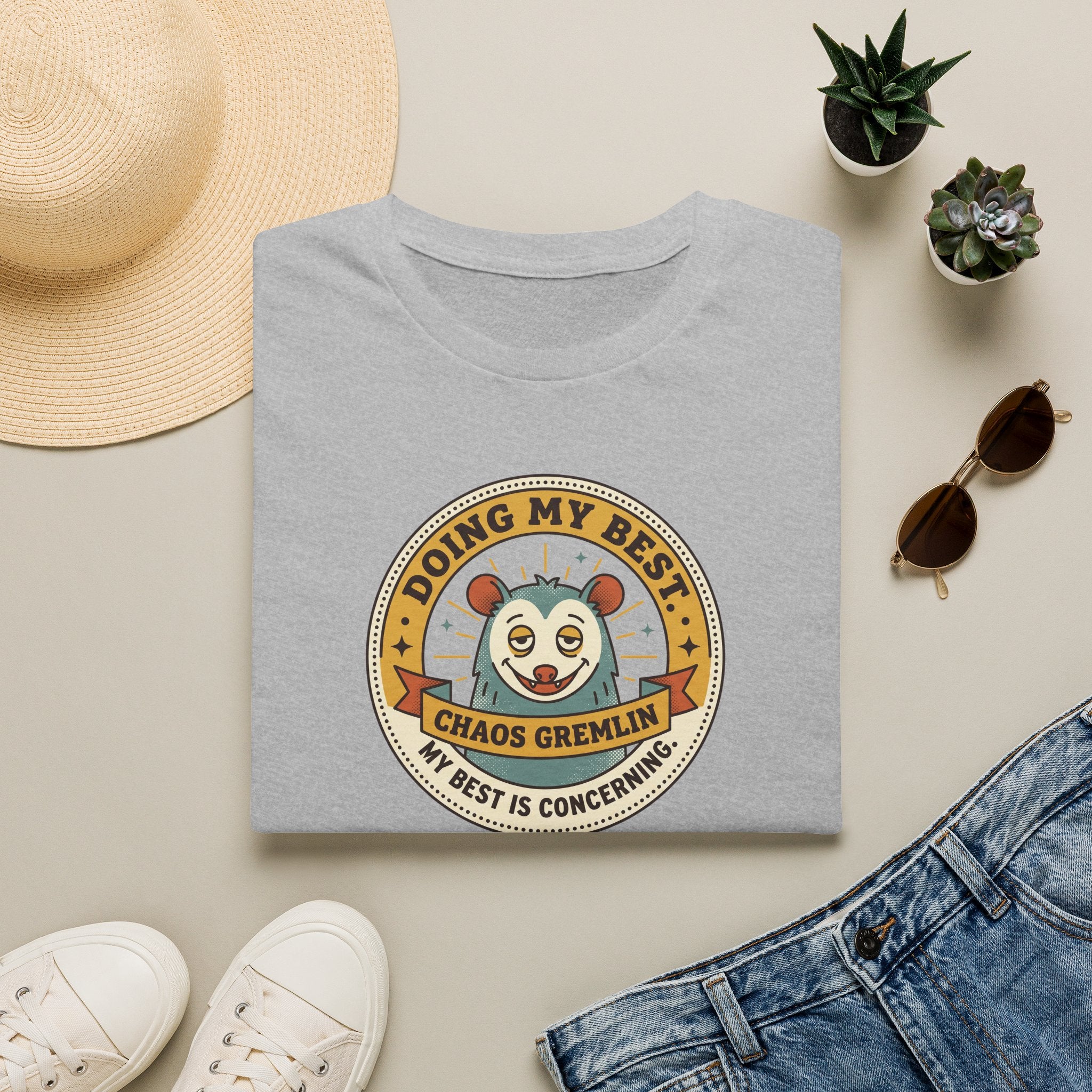 Funny Chaos Gremlin T-Shirt | Doing My Best Cute Panda Graphic Tee | Sarcastic Humor Shirt Gift