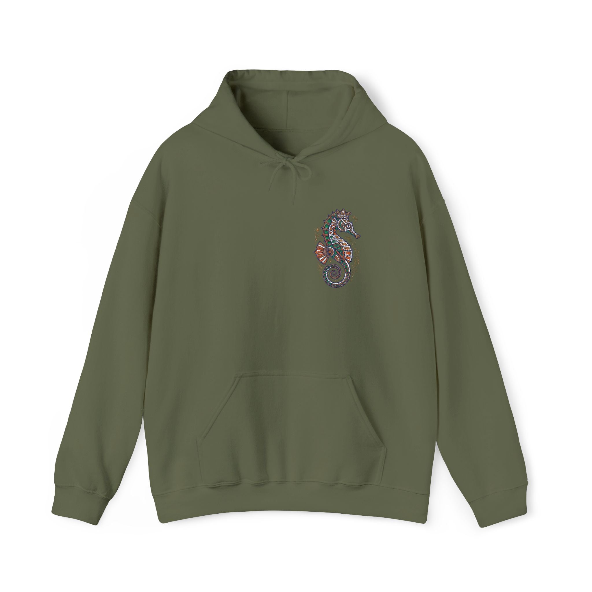 Floral Seahorse Hoodie | Botanical Ocean Art Sweatshirt, Unisex Sea Life Gift, Nautical Nature Pullover