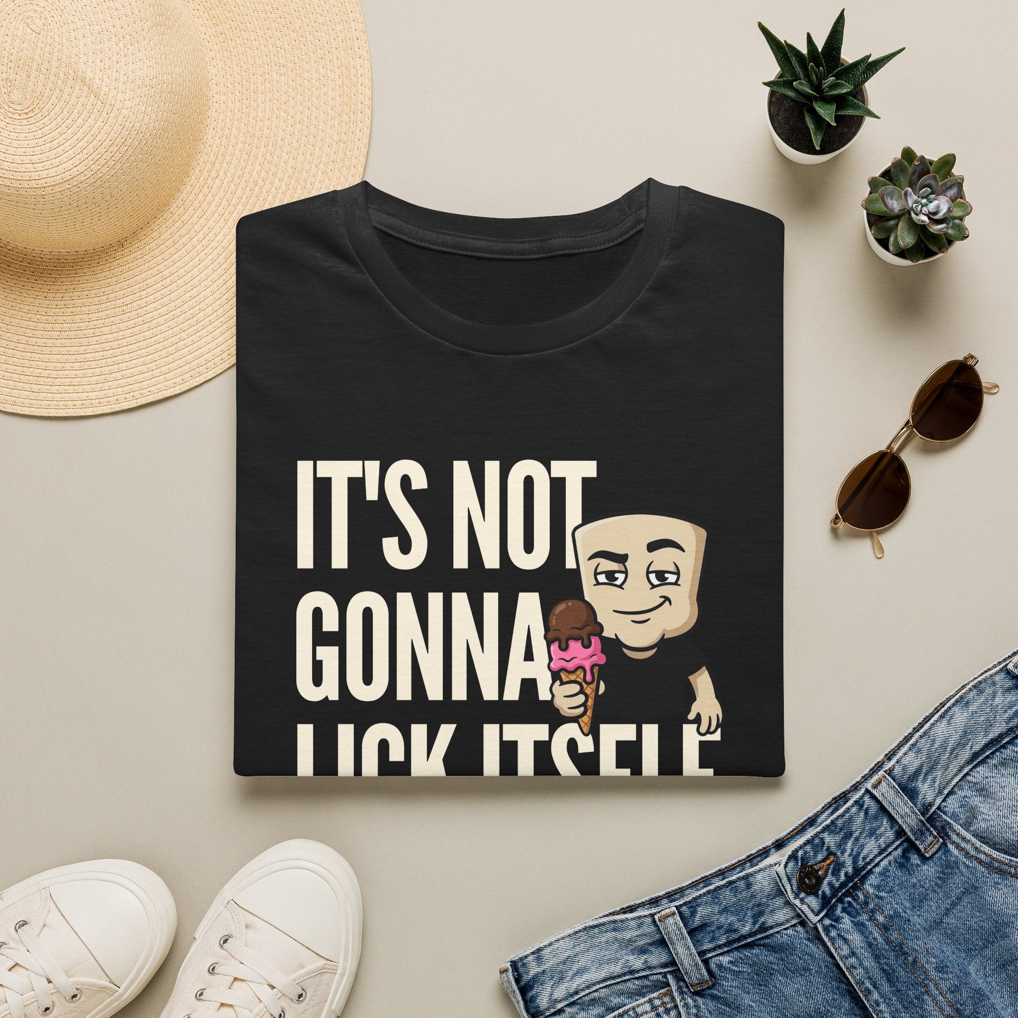 It's Not Gonna Lick Itself T-Shirt | Funny Ice Cream Cone Tee | Adult Humor Innuendo Gift