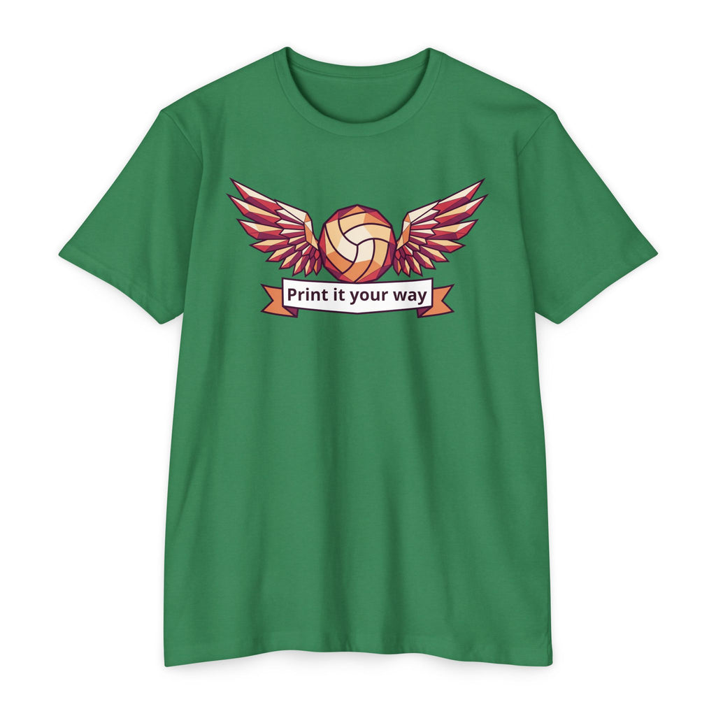 Custom Volleyball T-Shirt Personalized Winged Volleyball Banner Tee Add Your Name or Team Gift Unisex