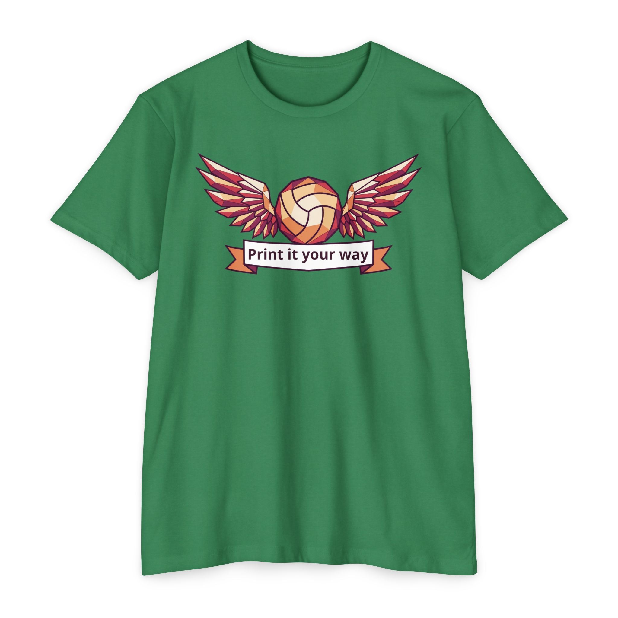 Custom Volleyball T-Shirt Personalized Winged Volleyball Banner Tee Add Your Name or Team Gift Unisex