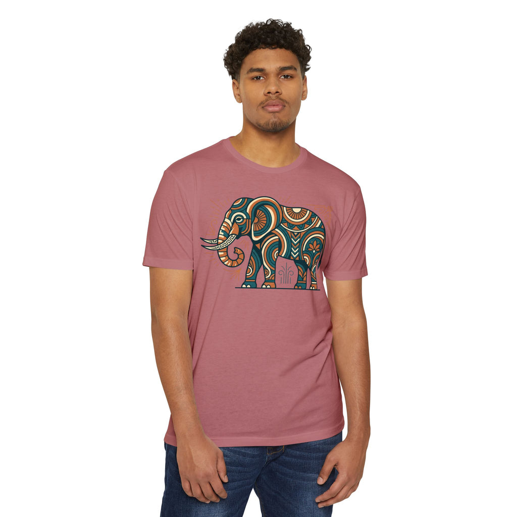 Elephant T-Shirt Boho Tribal Paisley Pattern Graphic Tee Elephant Lover Gift Nature Art Tee