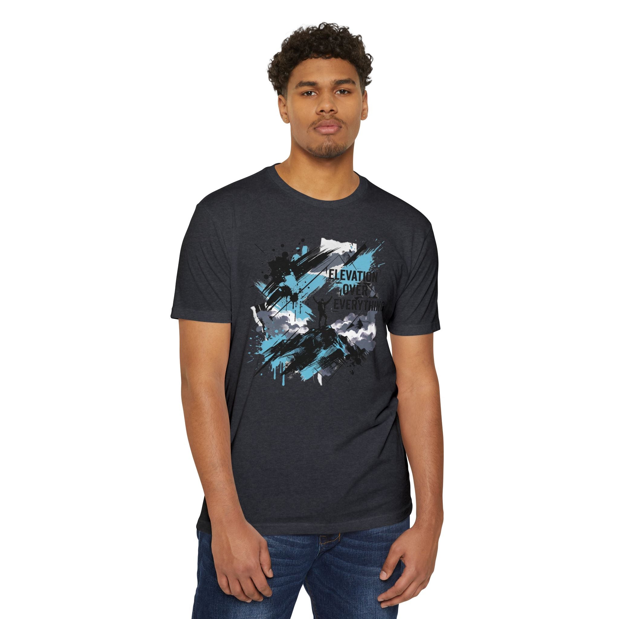 Mountain T-Shirt Elevation Over Everything Silhouette Graphic Tee Hiking Gift Outdoor Adventure Unisex