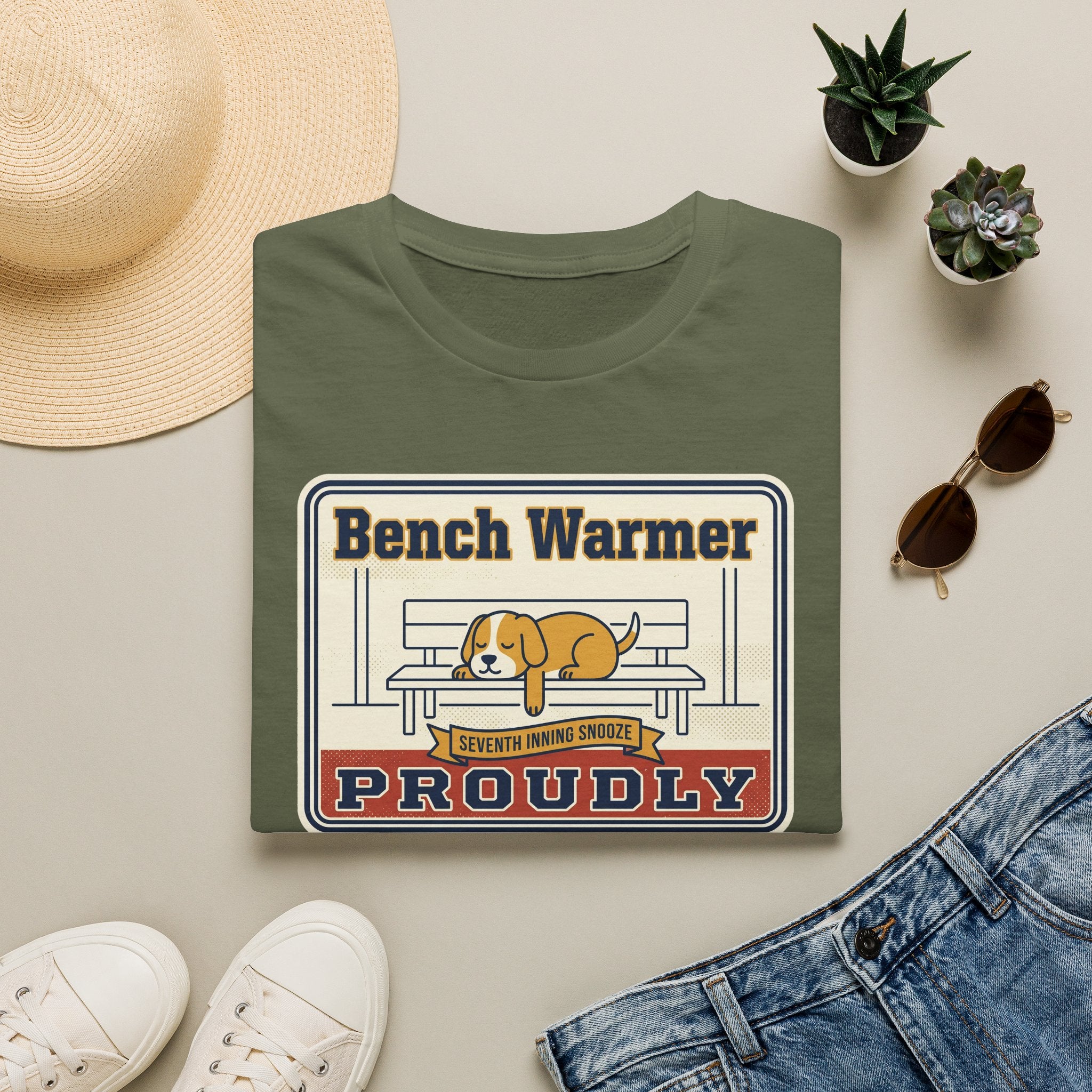 Funny Lazy Dog T-Shirt | Bench Warmer Sarcastic Humor Tee