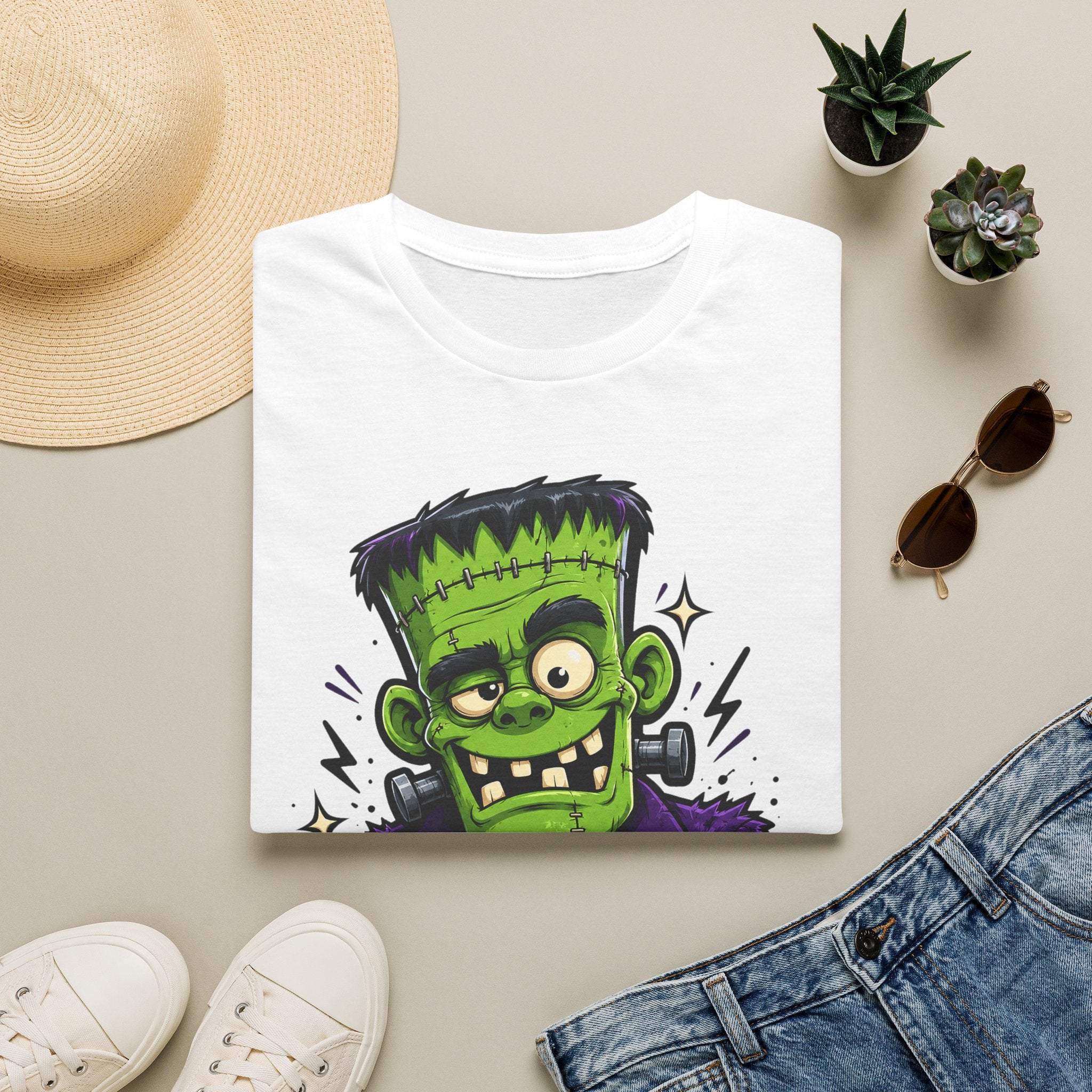 Stay Weird Frankenstein T-Shirt | Halloween Monster Graphic Tee | Spooky Cartoon Tee | Funny Monster Shirt | Halloween Gift