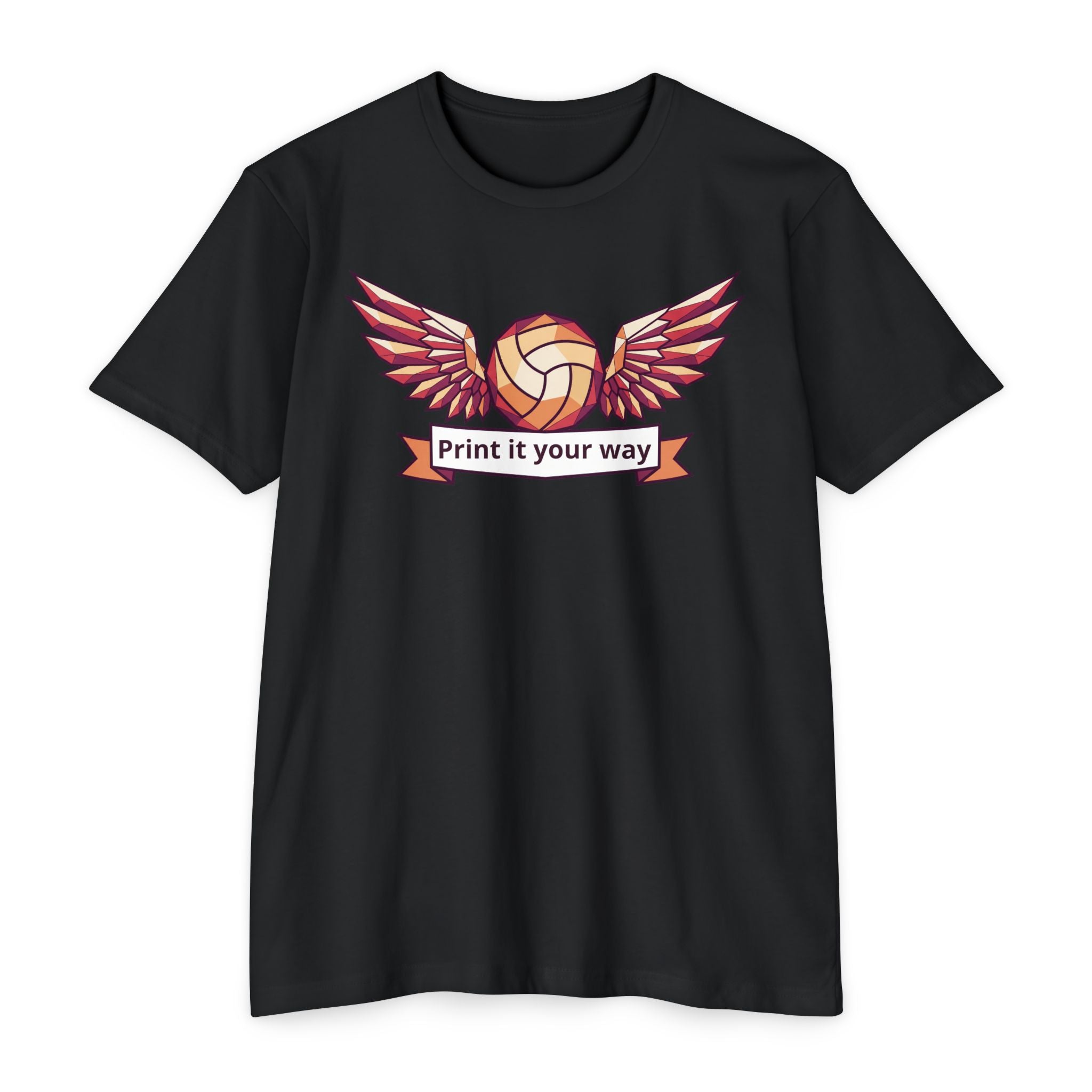 Custom Volleyball T-Shirt Personalized Winged Volleyball Banner Tee Add Your Name or Team Gift Unisex