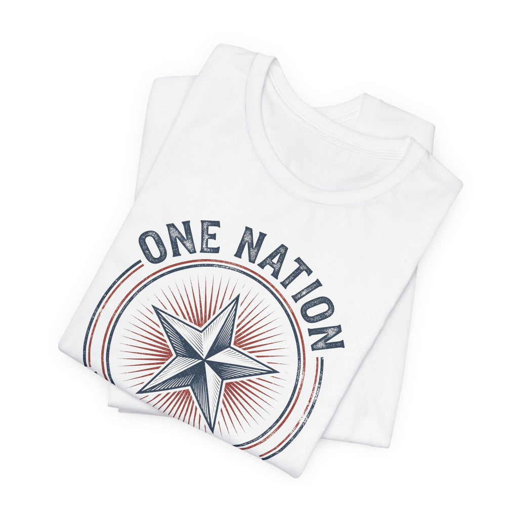 One Nation Under God T-Shirt | Patriotic Christian Faith Americana Star Graphic Tee