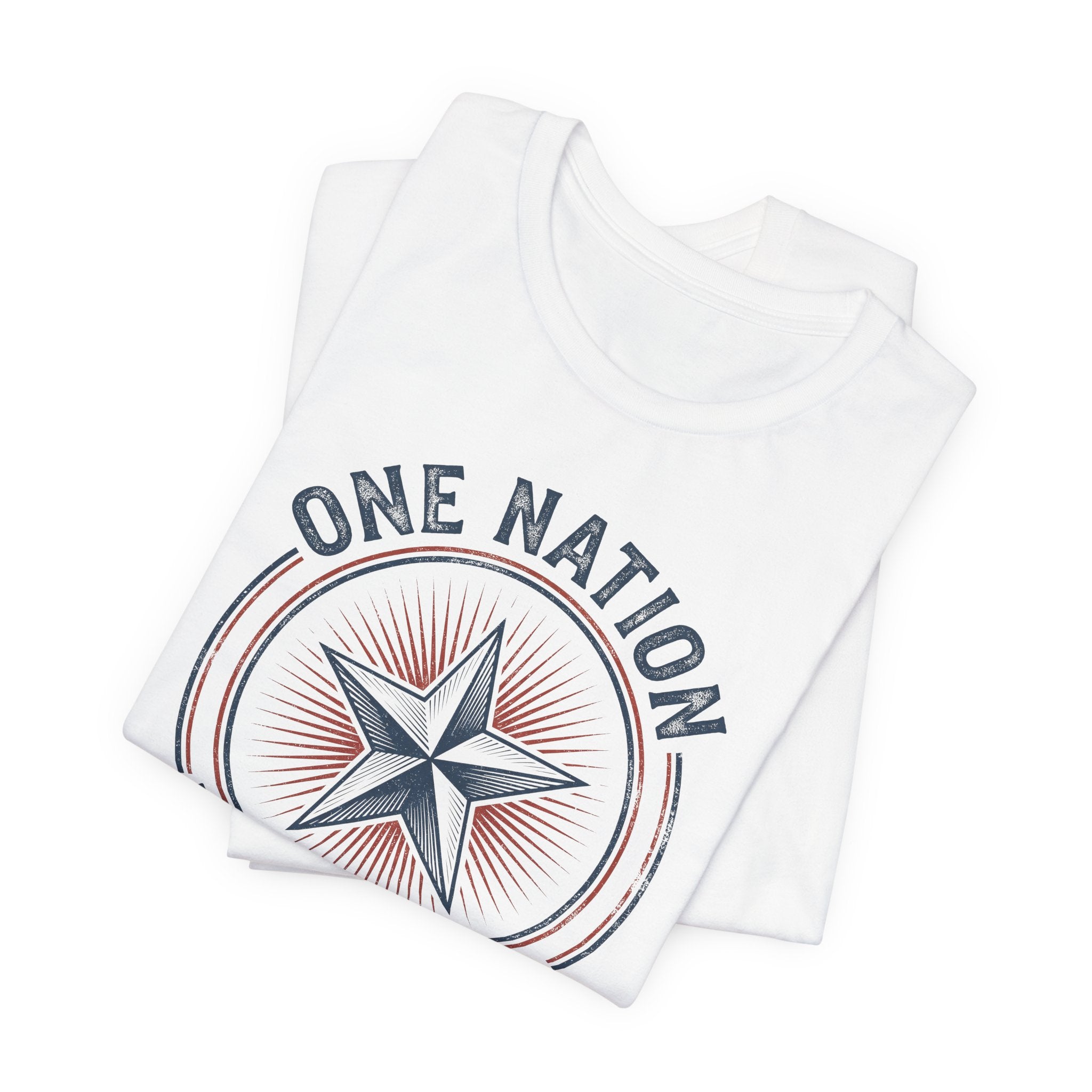 One Nation Under God T-Shirt | Patriotic Christian Faith Americana Star Graphic Tee