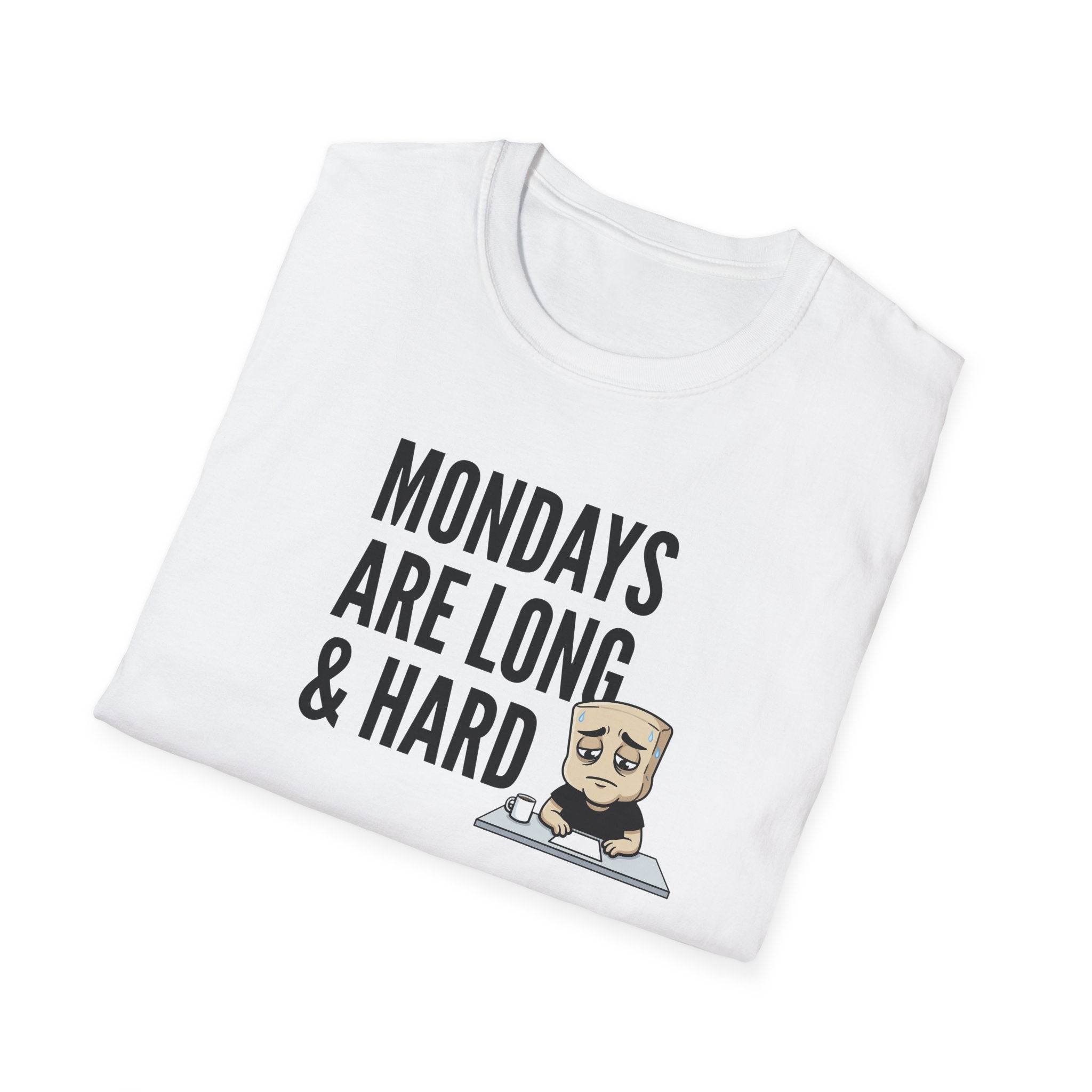 Mondays Are Long & Hard T-Shirt, Funny Coffee Lover Tee, Sarcastic Monday Mood Gift Shirt, Caffeine Humor Tee Men Women
