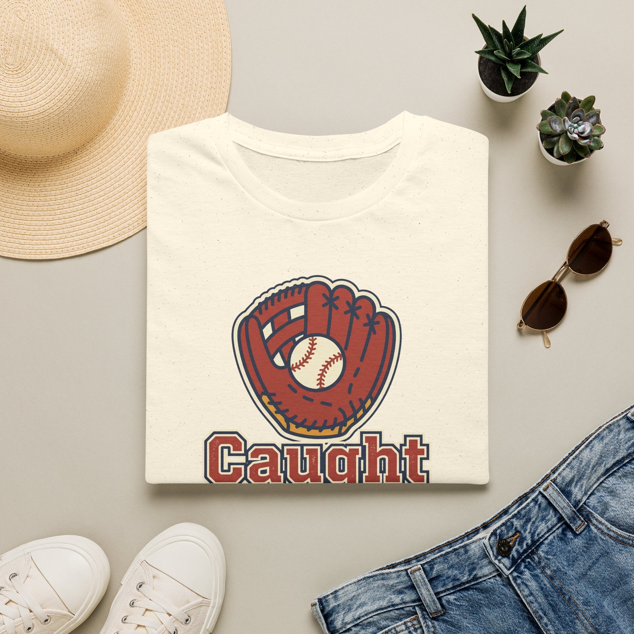 Baseball T-Shirt | Vintage Caught Looking Glove Graphic Tee
