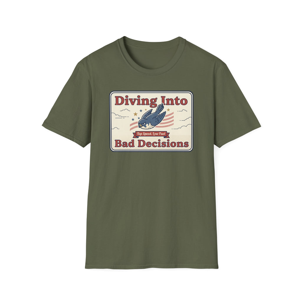 Diving Into Bad Decisions T-Shirt | Retro Shark Graphic