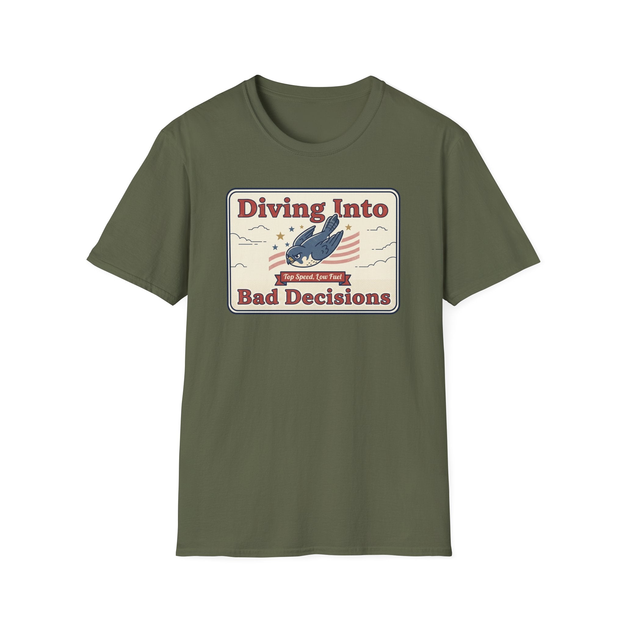 Diving Into Bad Decisions T-Shirt | Retro Shark Graphic