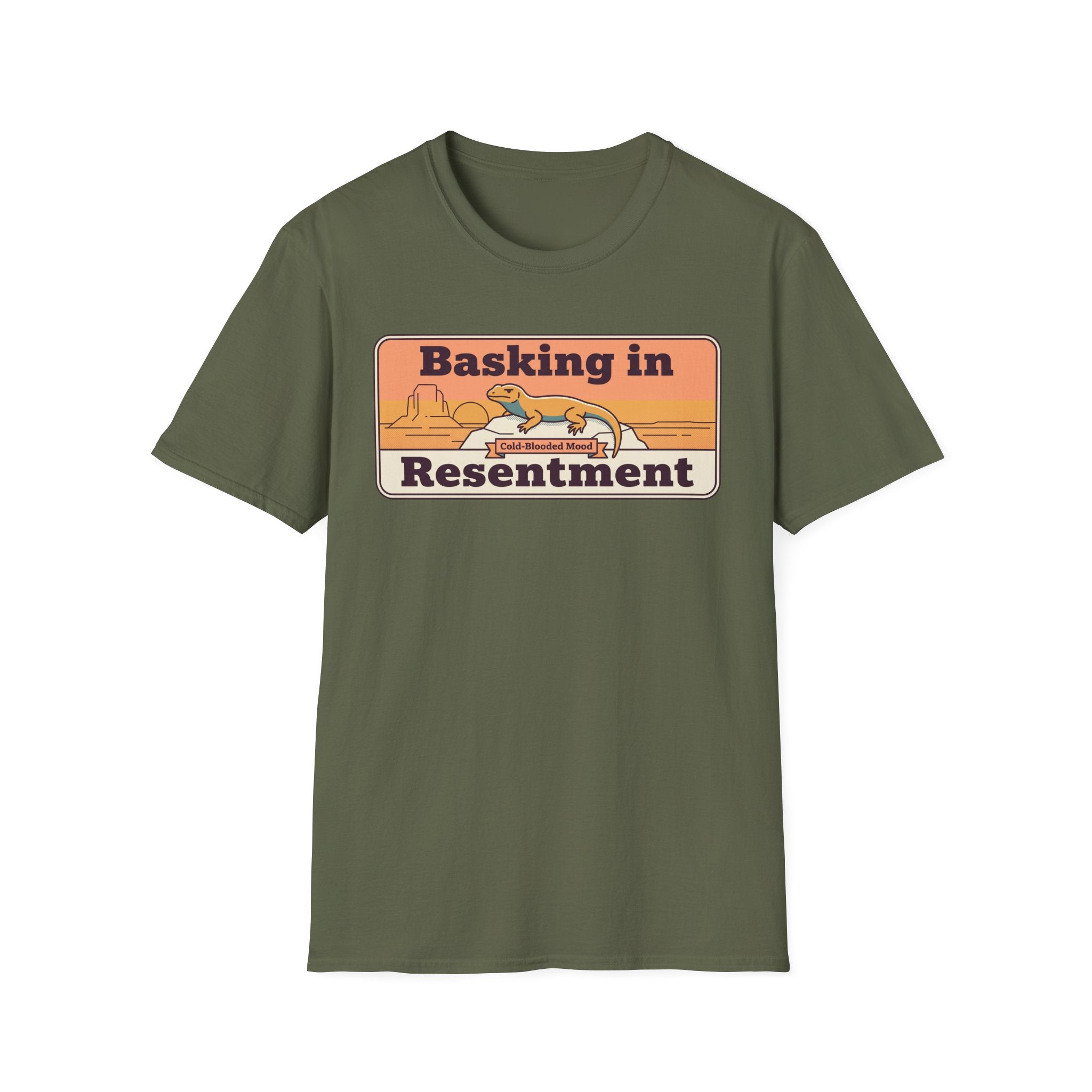 Basking in Resentment Lizard T-Shirt | Retro Desert Graphic