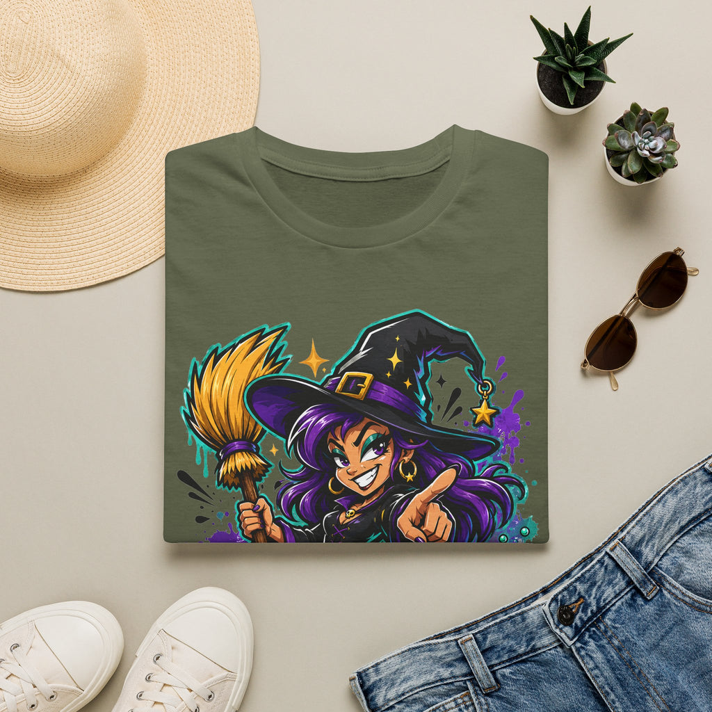 Witch Way To The Candy T-Shirt | Funny Halloween Witch Graphic Tee | Spooky Season Gift | Trick or Treat Shirt