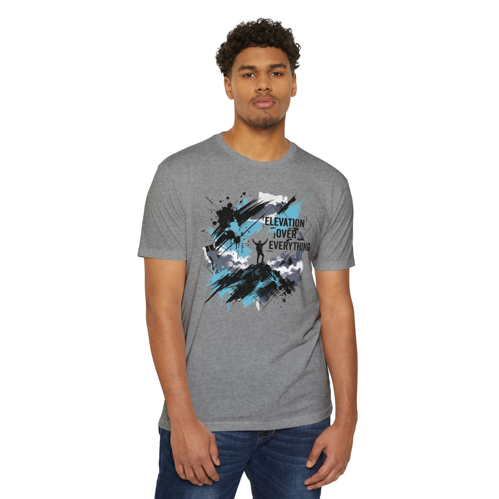 Mountain T-Shirt Elevation Over Everything Silhouette Graphic Tee Hiking Gift Outdoor Adventure Unisex
