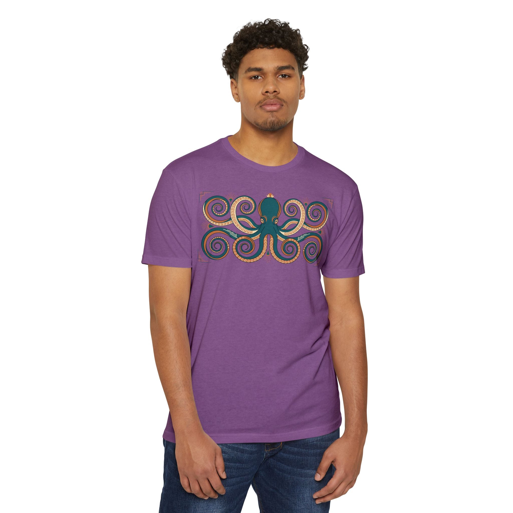 Octopus T-Shirt Teal Swirl Nautical Sea Creature Graphic Tee Ocean Lover Gift Unisex