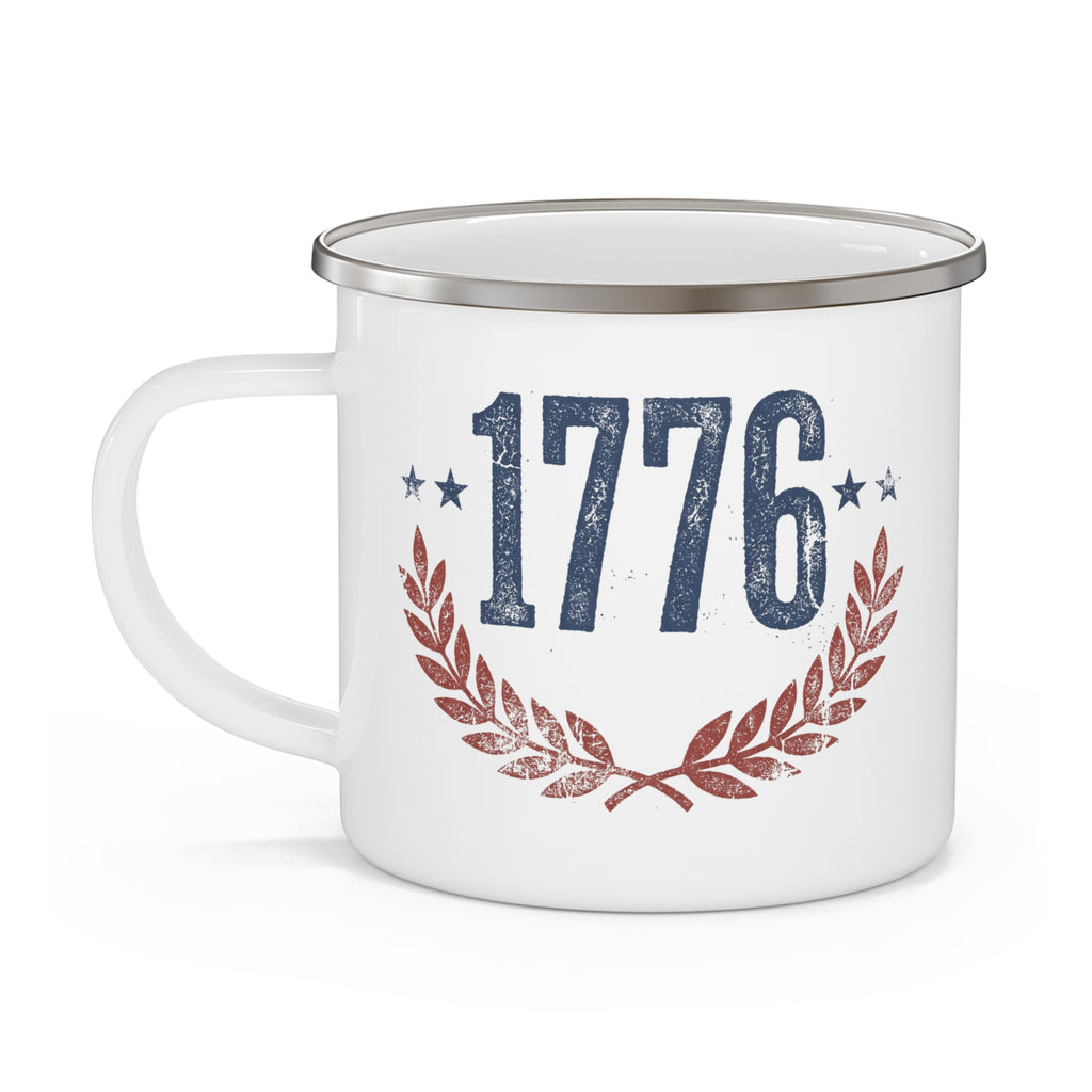 1776 Patriotic Enamel Camping Mug | Vintage American Coffee Mug | 4th of July Gift | Independence Day Mug | Rustic Outdoor Camp Cup