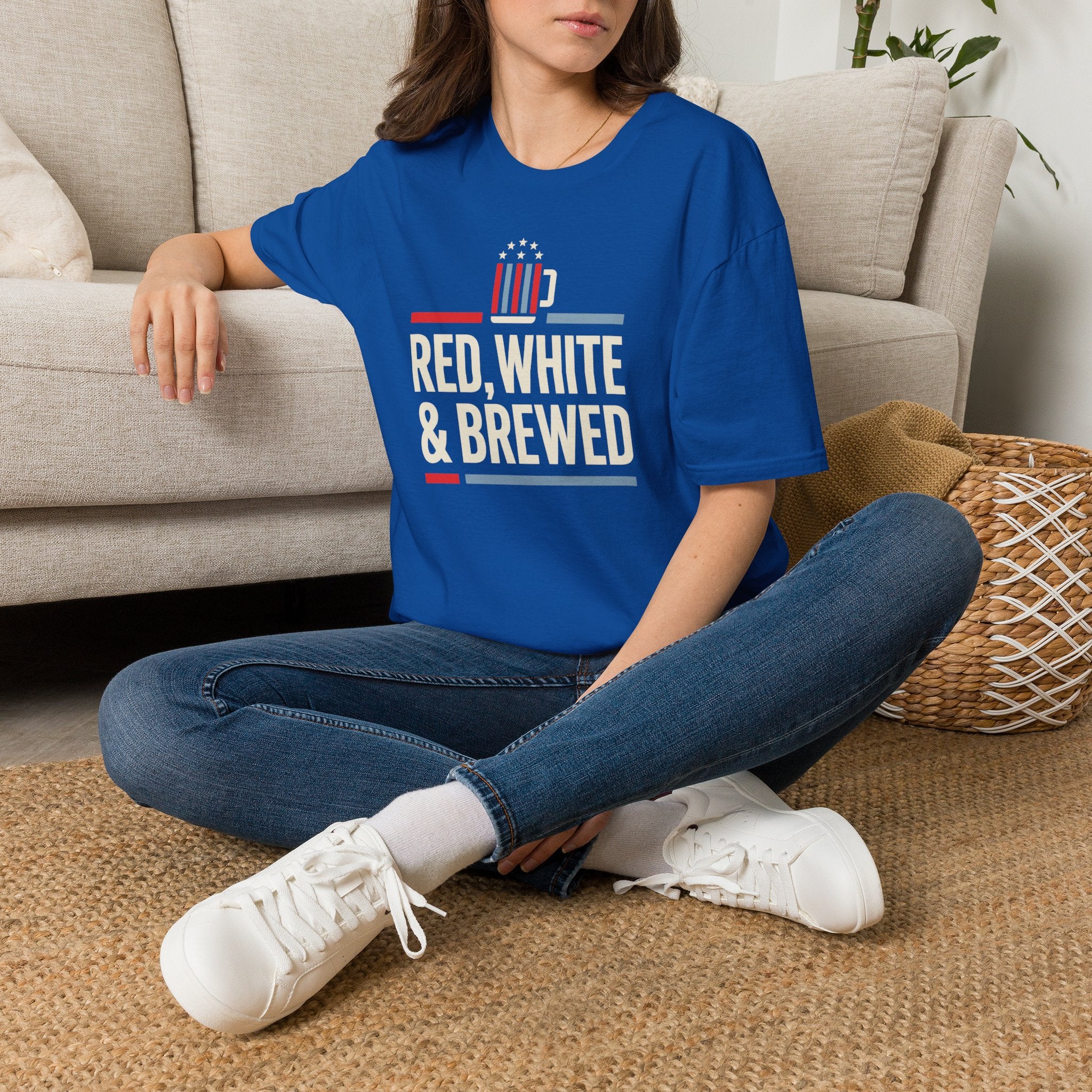 Red White & Brewed T-Shirt | Patriotic Beer Tee, 4th of July Shirt, Beer Lover Gift, USA Independence Day Graphic Tee