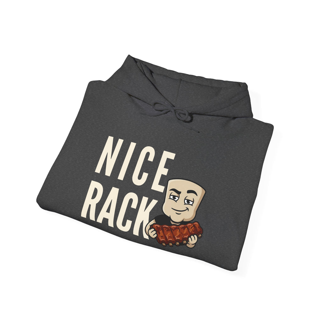 Nice Rack Hoodie | Funny BBQ Rib Graphic Adult Humor Naughty Novelty Sweatshirt Gift