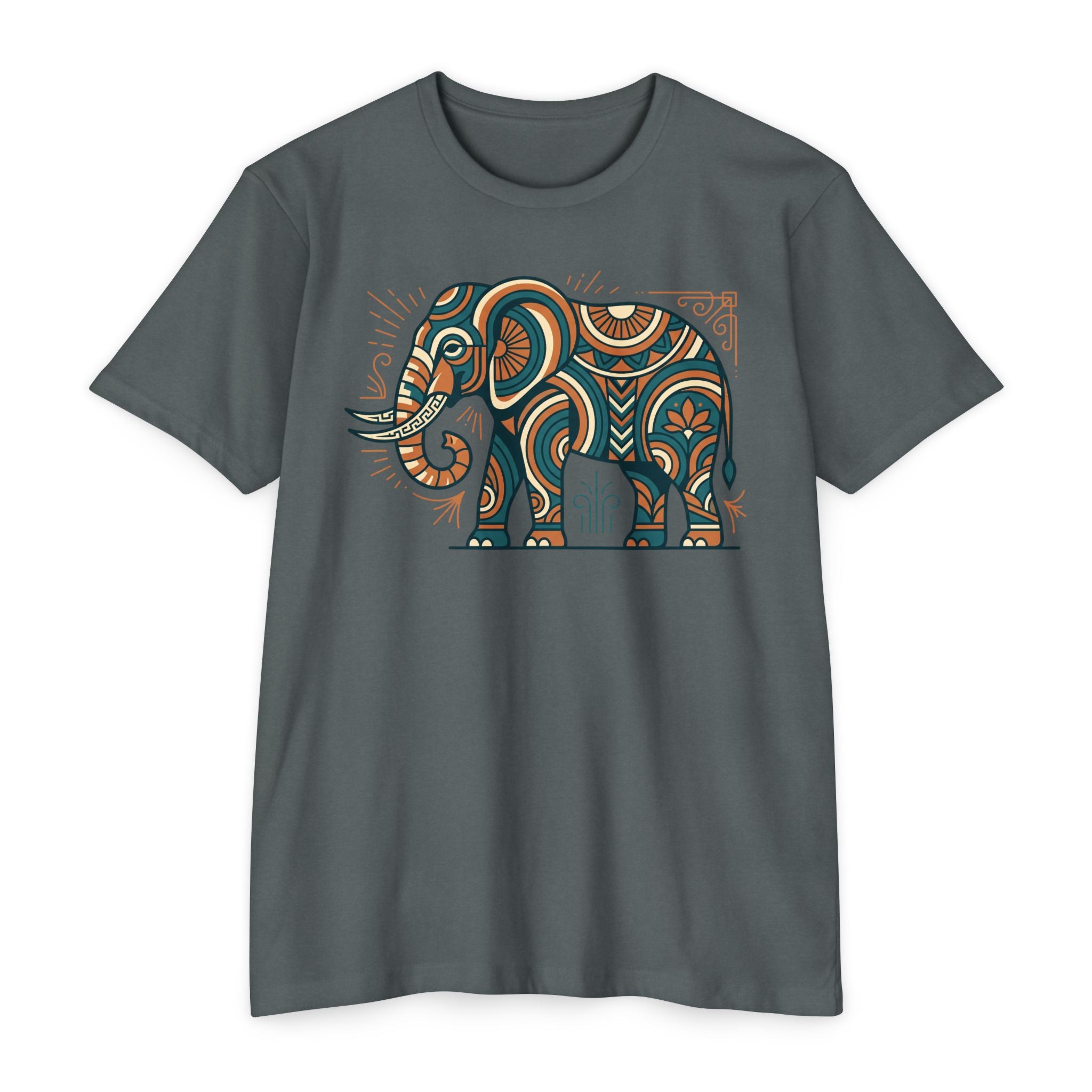 Elephant T-Shirt Boho Tribal Paisley Pattern Graphic Tee Elephant Lover Gift Nature Art Tee