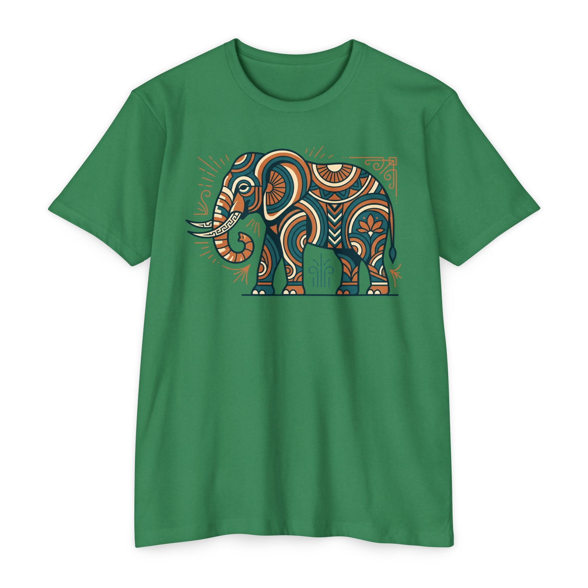 Elephant T-Shirt Boho Tribal Paisley Pattern Graphic Tee Elephant Lover Gift Nature Art Tee