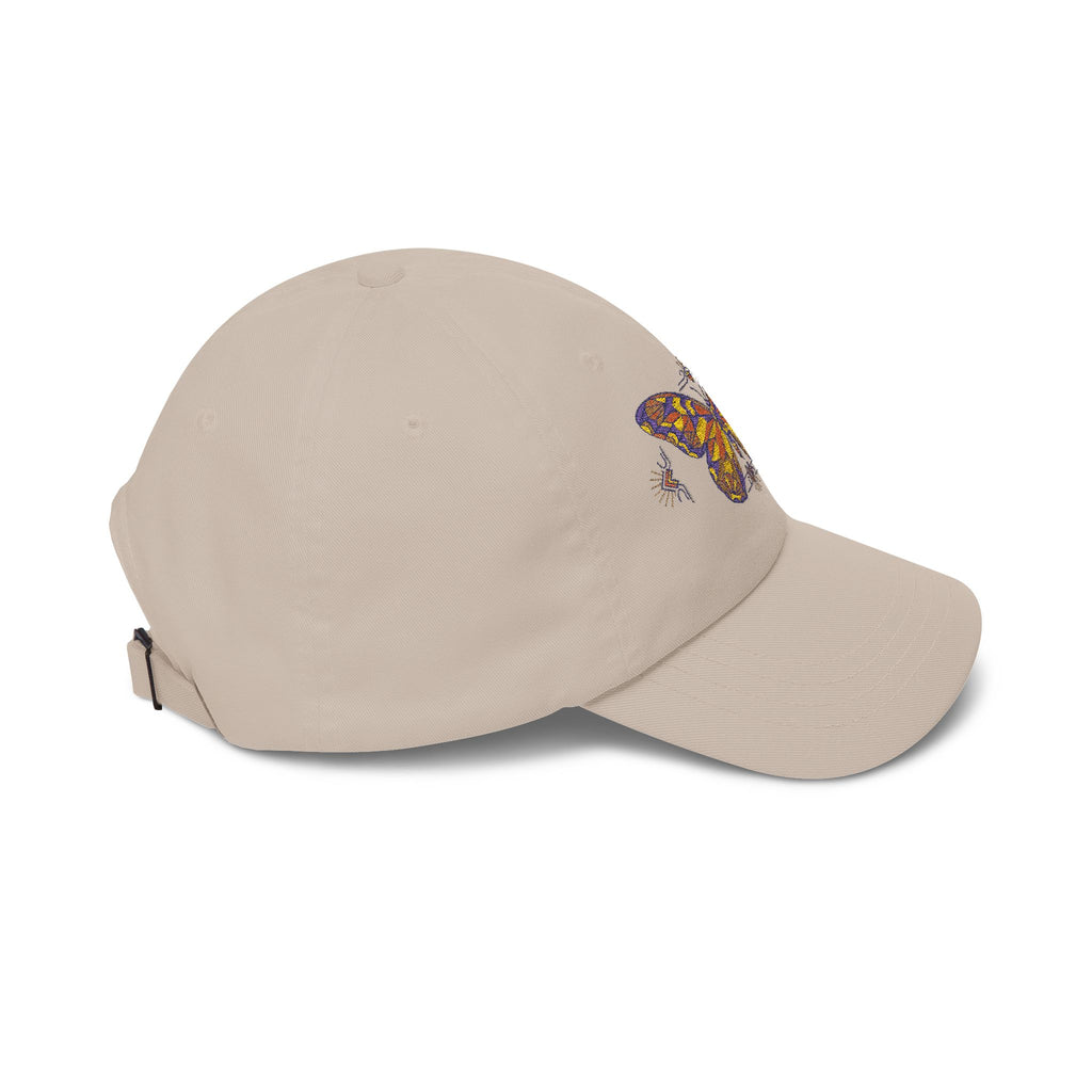 Butterfly Embroidered Dad Cap — Colorful Mosaic Moth Baseball Hat