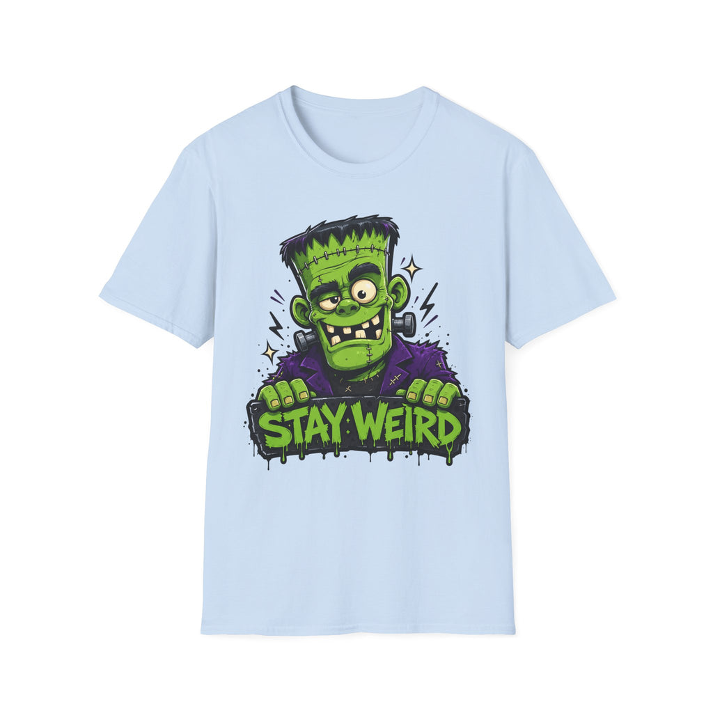 Stay Weird Frankenstein T-Shirt | Halloween Monster Graphic Tee | Spooky Cartoon Tee | Funny Monster Shirt | Halloween Gift
