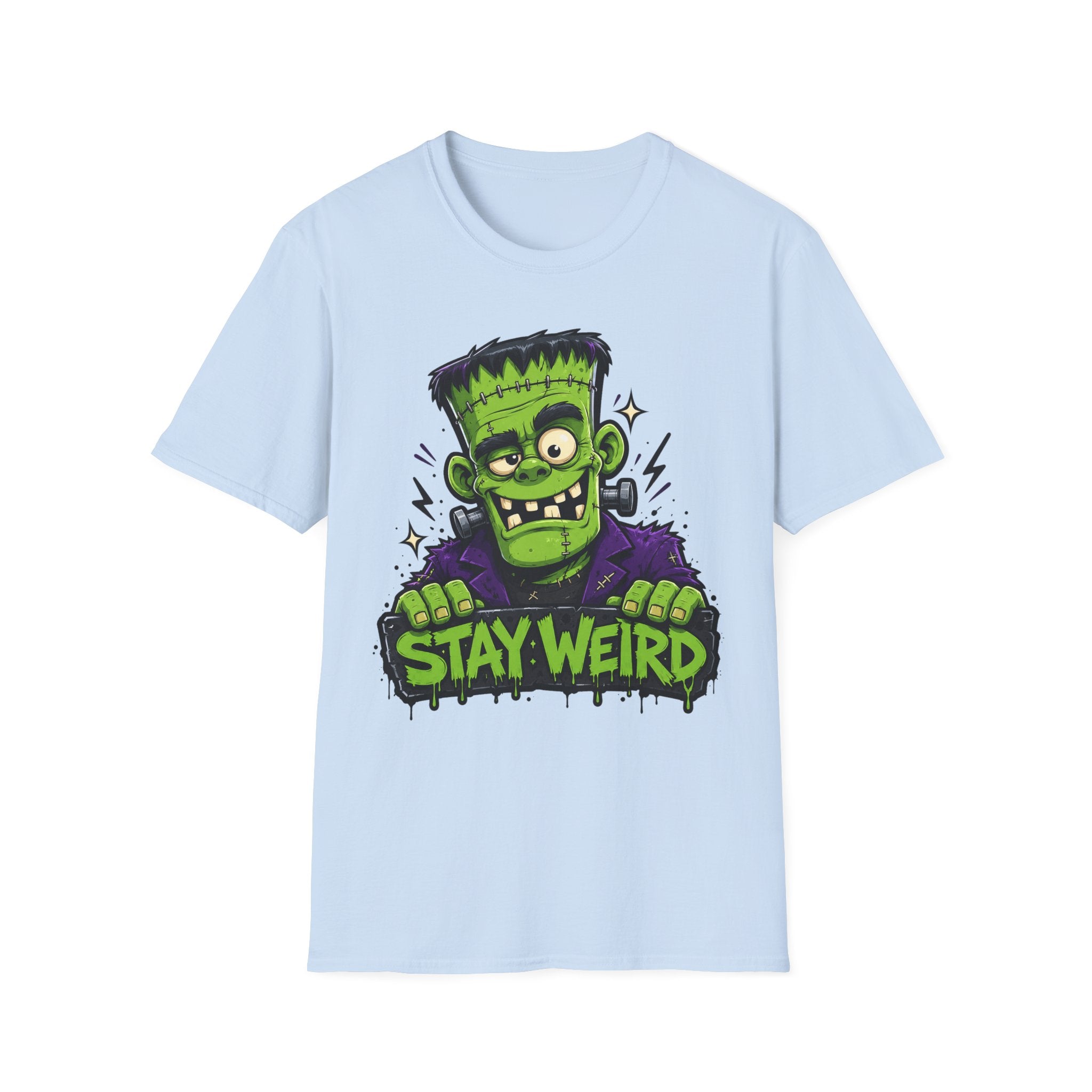 Stay Weird Frankenstein T-Shirt | Halloween Monster Graphic Tee | Spooky Cartoon Tee | Funny Monster Shirt | Halloween Gift