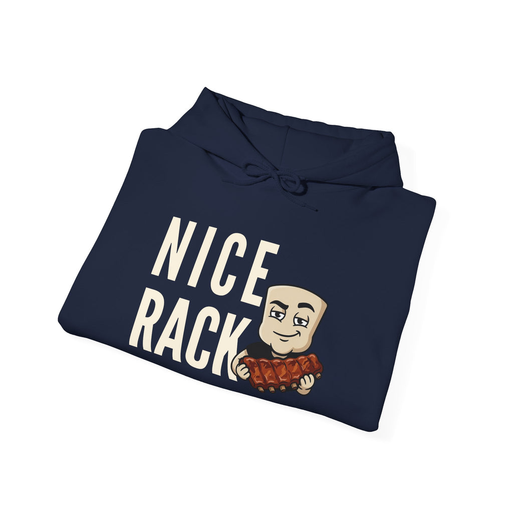 Nice Rack Hoodie | Funny BBQ Rib Graphic Adult Humor Naughty Novelty Sweatshirt Gift