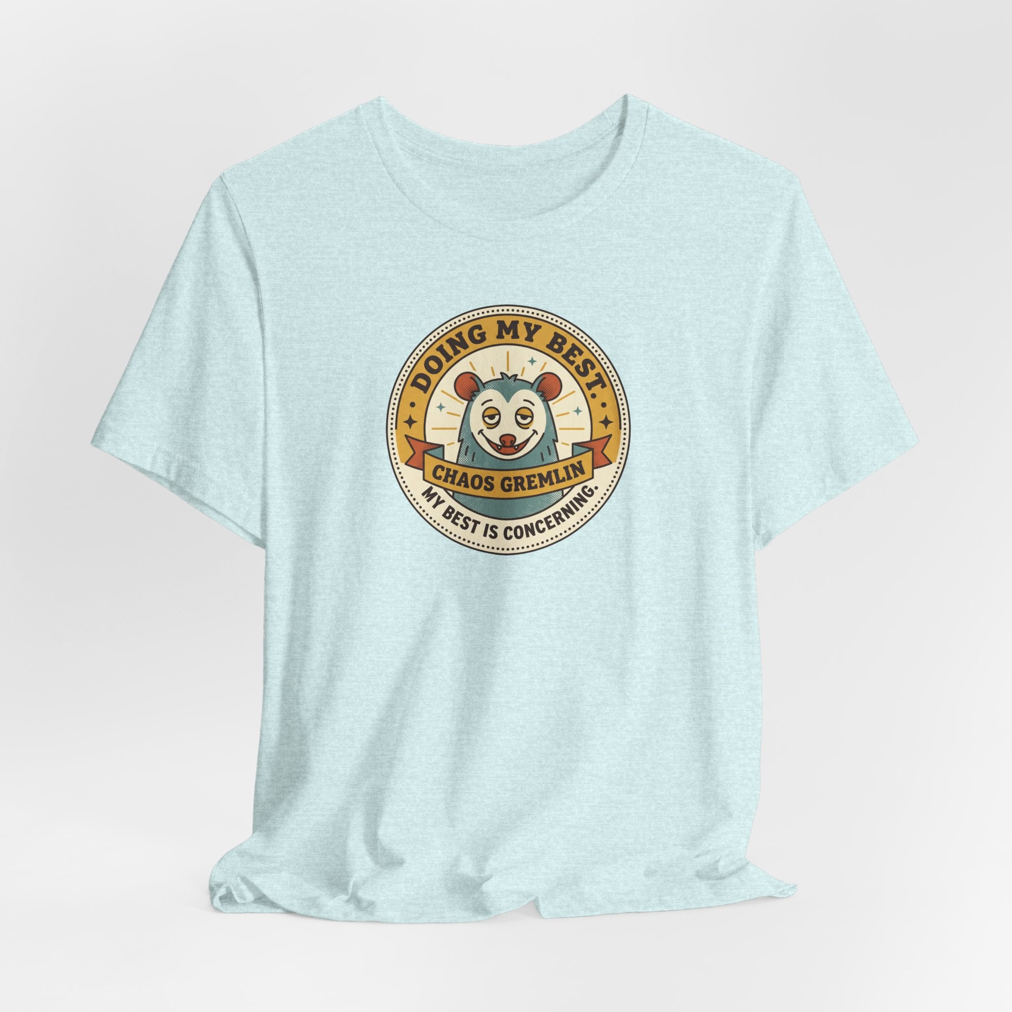 Doing My Best Chaos Gremlin Tee | Cute Cartoon Gremlin Badge Shirt