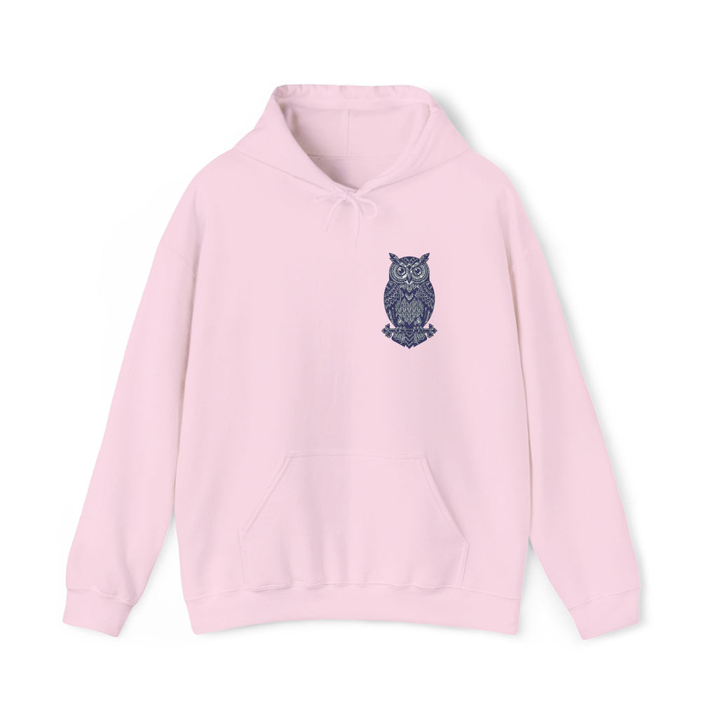 Floral Owl Hoodie | Botanical Bird Small Chest Print, Unisex Nature Sweatshirt, Owl Lover Gift Pullover