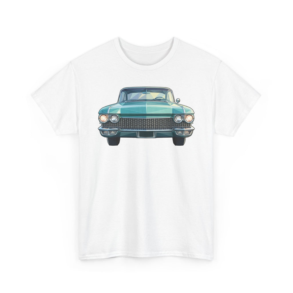 Classic Luxury Cruiser Car Tee | Big Fins Front & Rear Car Illustration