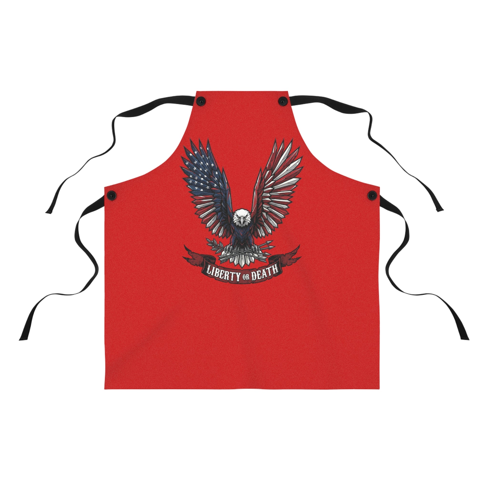 Liberty or Death Eagle Apron | Patriotic American Flag Grilling Apron | Bold USA Kitchen Apron | Red Cooking Gift Apron