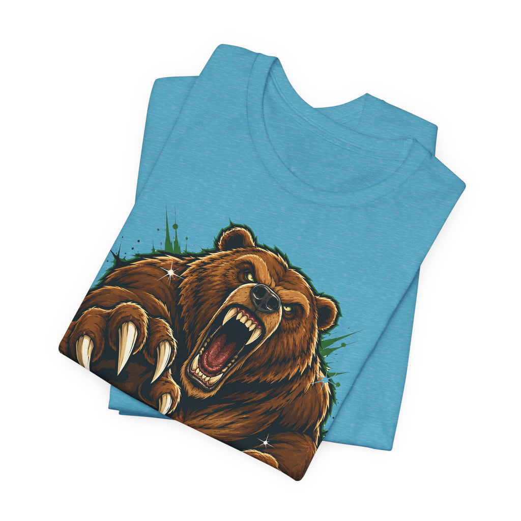 Roaring Grizzly Bear Tee | Fierce Claw Illustration, Wild Animal Graphic Shirt, Unisex Gift