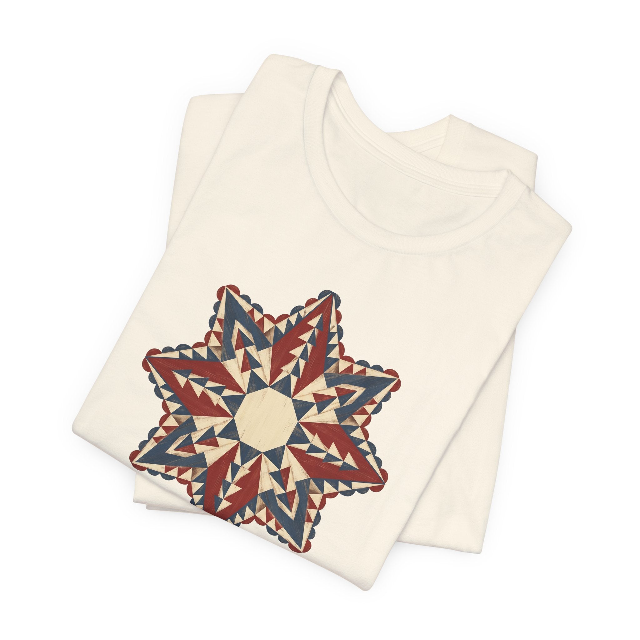 Southwestern Star Mandala Graphic Tee | Geometric Aztec Compass Boho Folk Art T-Shirt