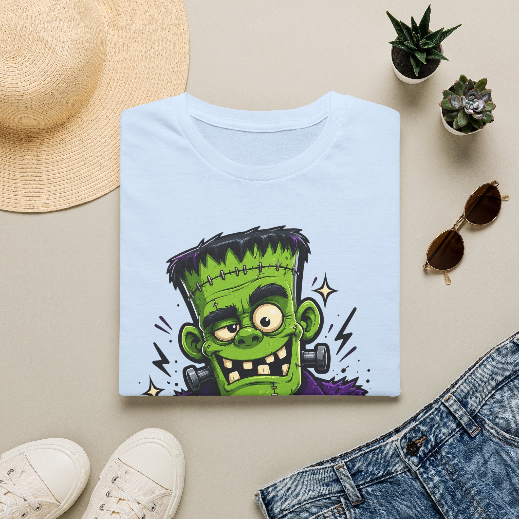 Stay Weird Frankenstein T-Shirt | Halloween Monster Graphic Tee | Spooky Cartoon Tee | Funny Monster Shirt | Halloween Gift
