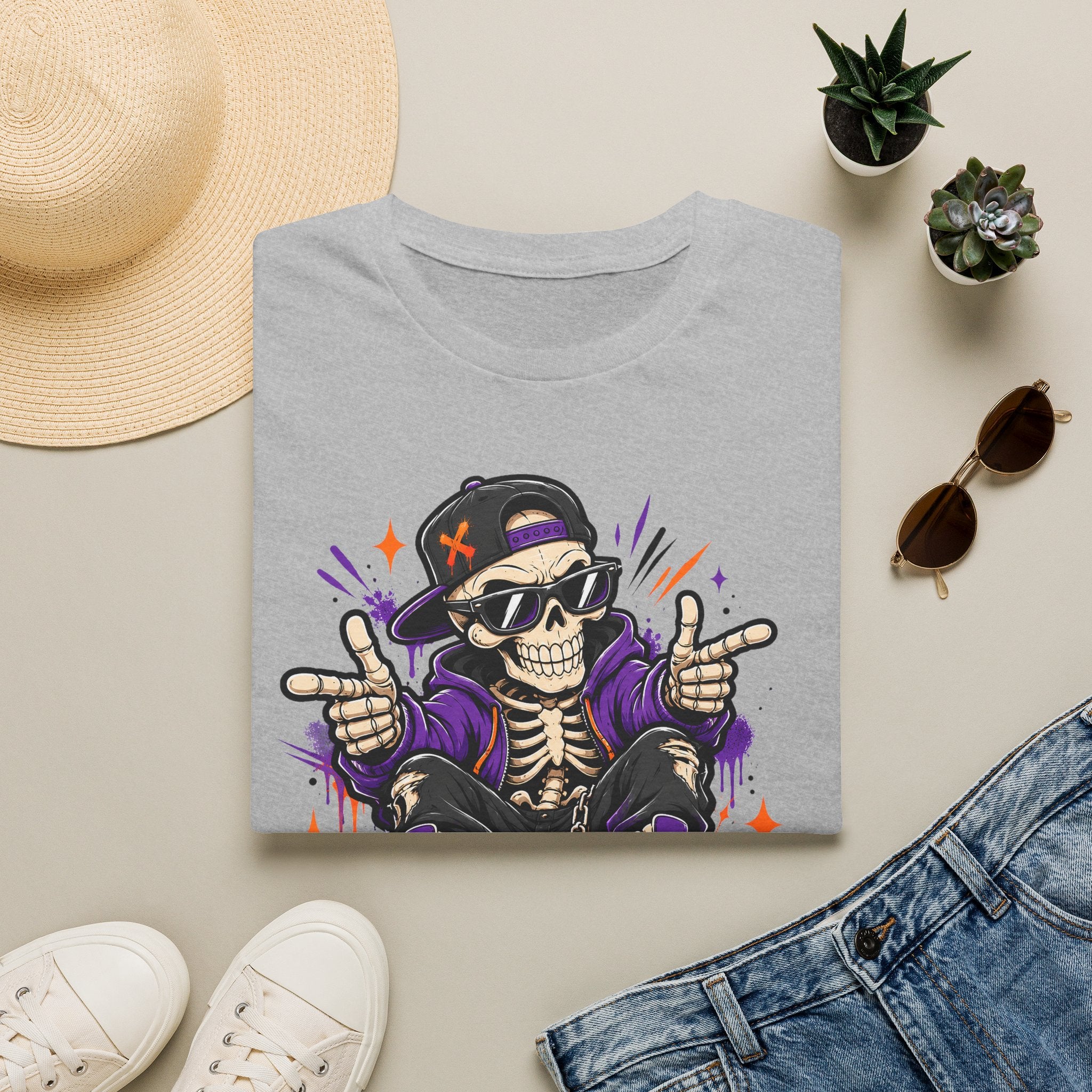 Bone To Be Wild Skeleton DJ T-Shirt | Halloween Skull Graphic Tee | Spooky Music Lover Shirt | Funny Skeleton Gift | Halloween Tee