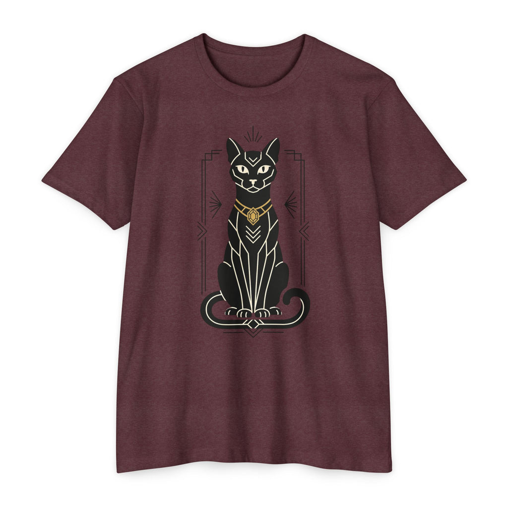 Black Cat T-Shirt Art Deco Egyptian Cat Illustration Graphic Tee Cat Lover Gift Mystic Unisex