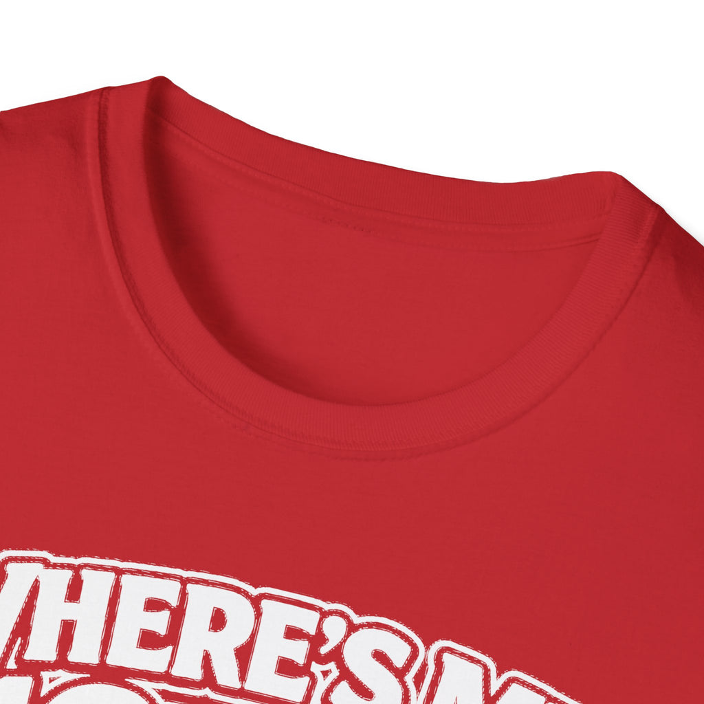 Rotes T-Shirt: Nahaufnahme Rundhalsausschnitt und Stoff