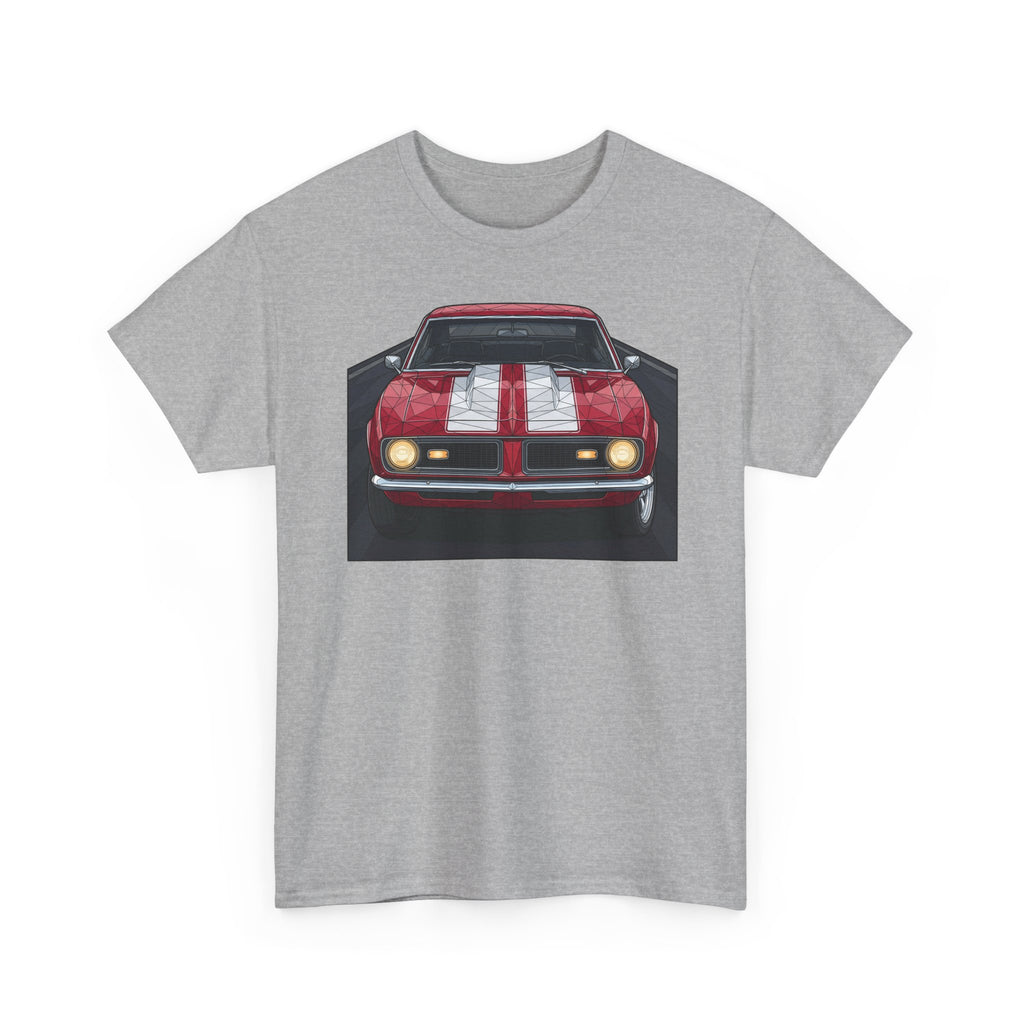 70s Red Muscle Car Tee | Front and Back Vintage Car Illustration