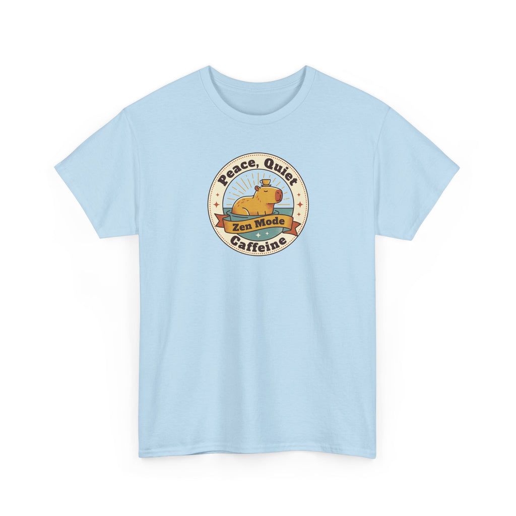 Peace Quiet Caffeine T-Shirt | Funny Zen Mode Capybara Graphic Tee