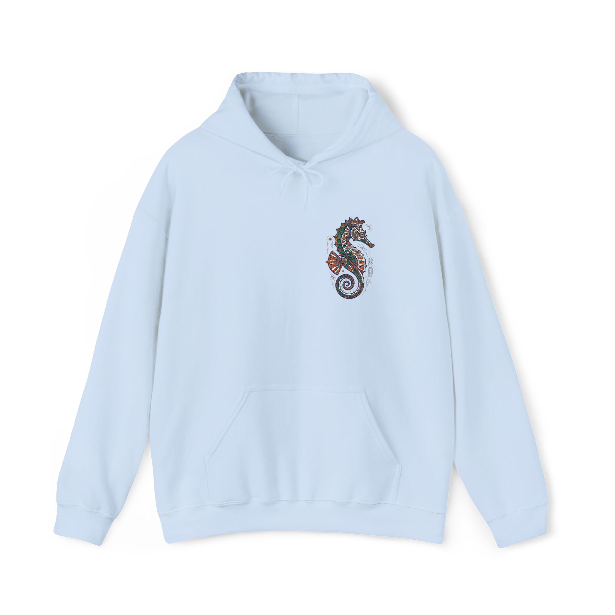 Floral Seahorse Hoodie | Botanical Ocean Art Sweatshirt, Unisex Sea Life Gift, Nautical Nature Pullover